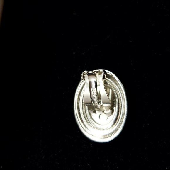 Vtg Whiting & Davis Co Hematite Clip On Earrings - Picture 9 of 12